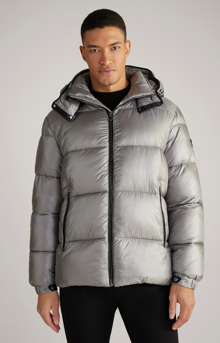 Steppjacke Ambro mit Kapuze in Metallic-Grau
