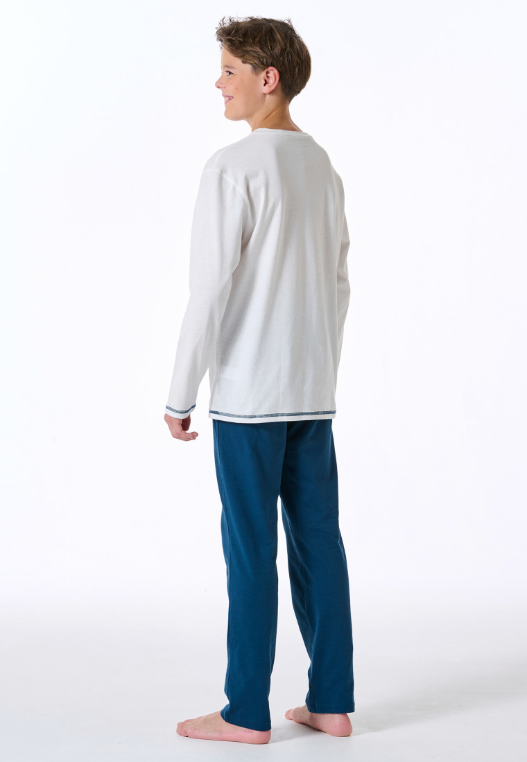 Schlafanzug lang Chillout off-white - Nightwear