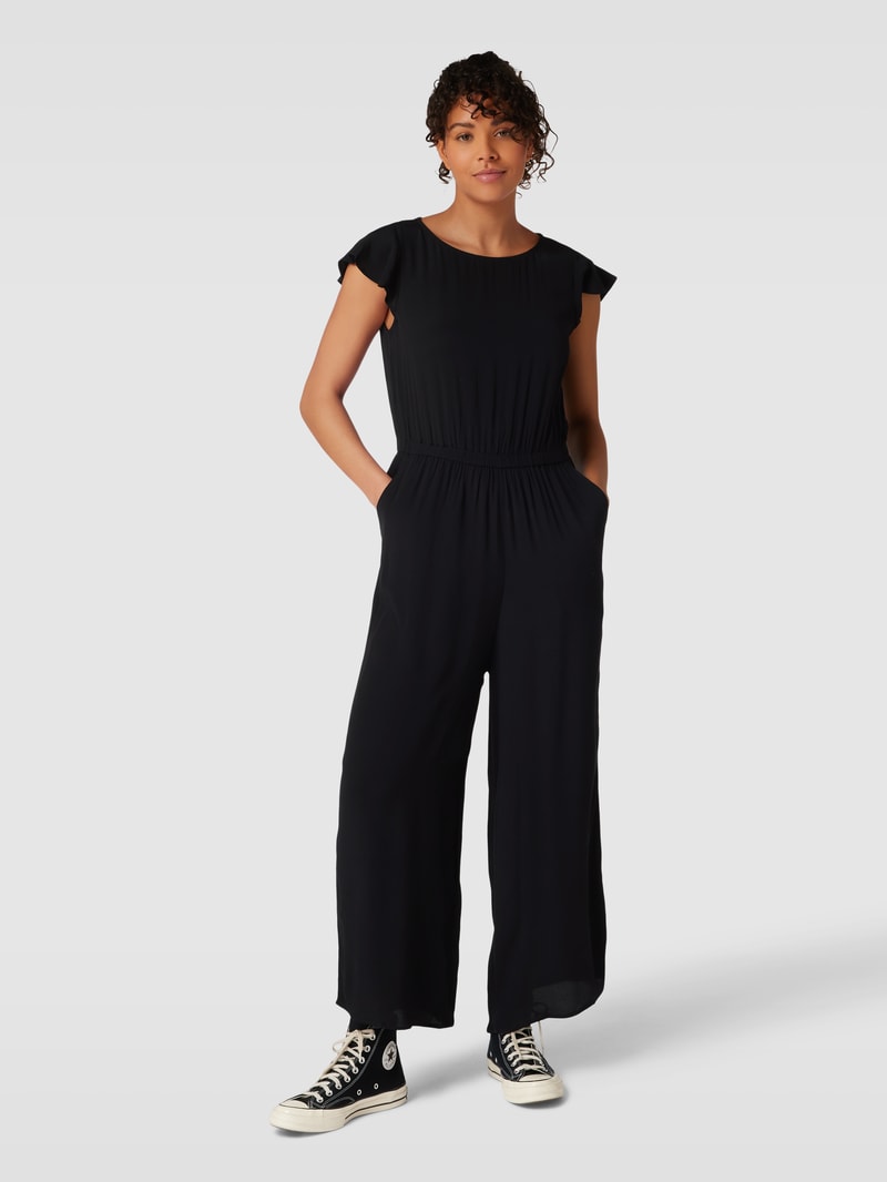 Jumpsuit aus reiner Viskose Modell 'palazzo' in schwarz