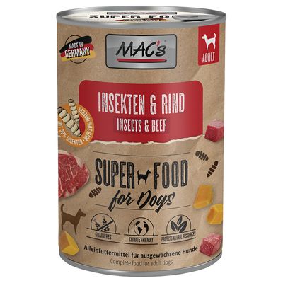 MAC's Nassfutter für Hunde mit Insekten 6 x 400 g