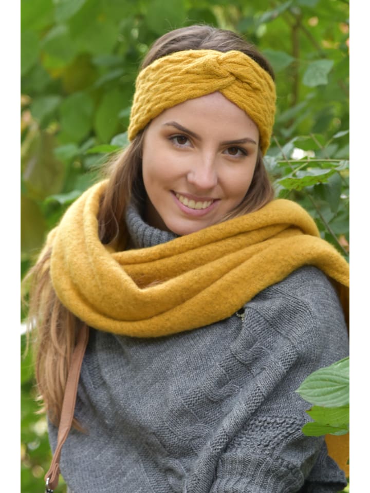styleBREAKER Strick Stirnband in Curry günstig kaufen onesize
