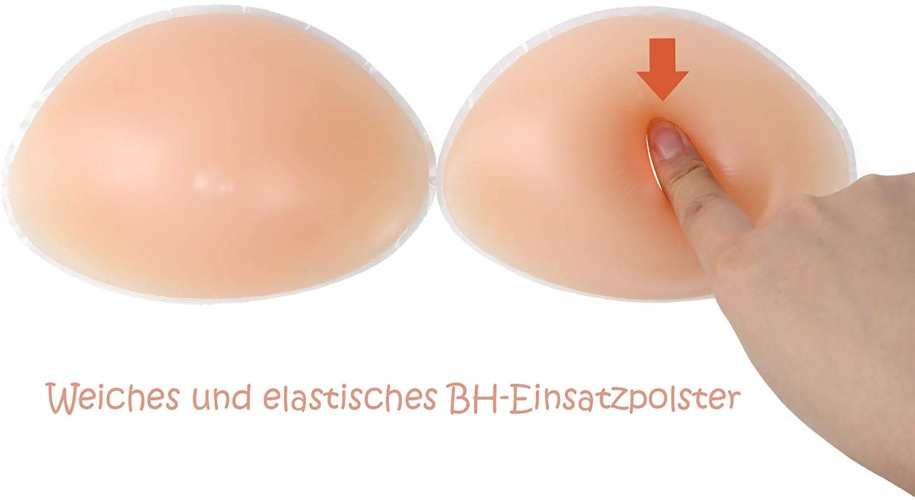 aikidio BH-Einlagen BH-Einsatzpolster 1 Paar Silikon-BH-Einsatz Push-Up-BH-Einsatz