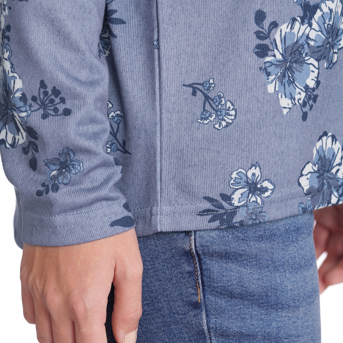 Damen Langarmshirt mit floralem Allover-Print