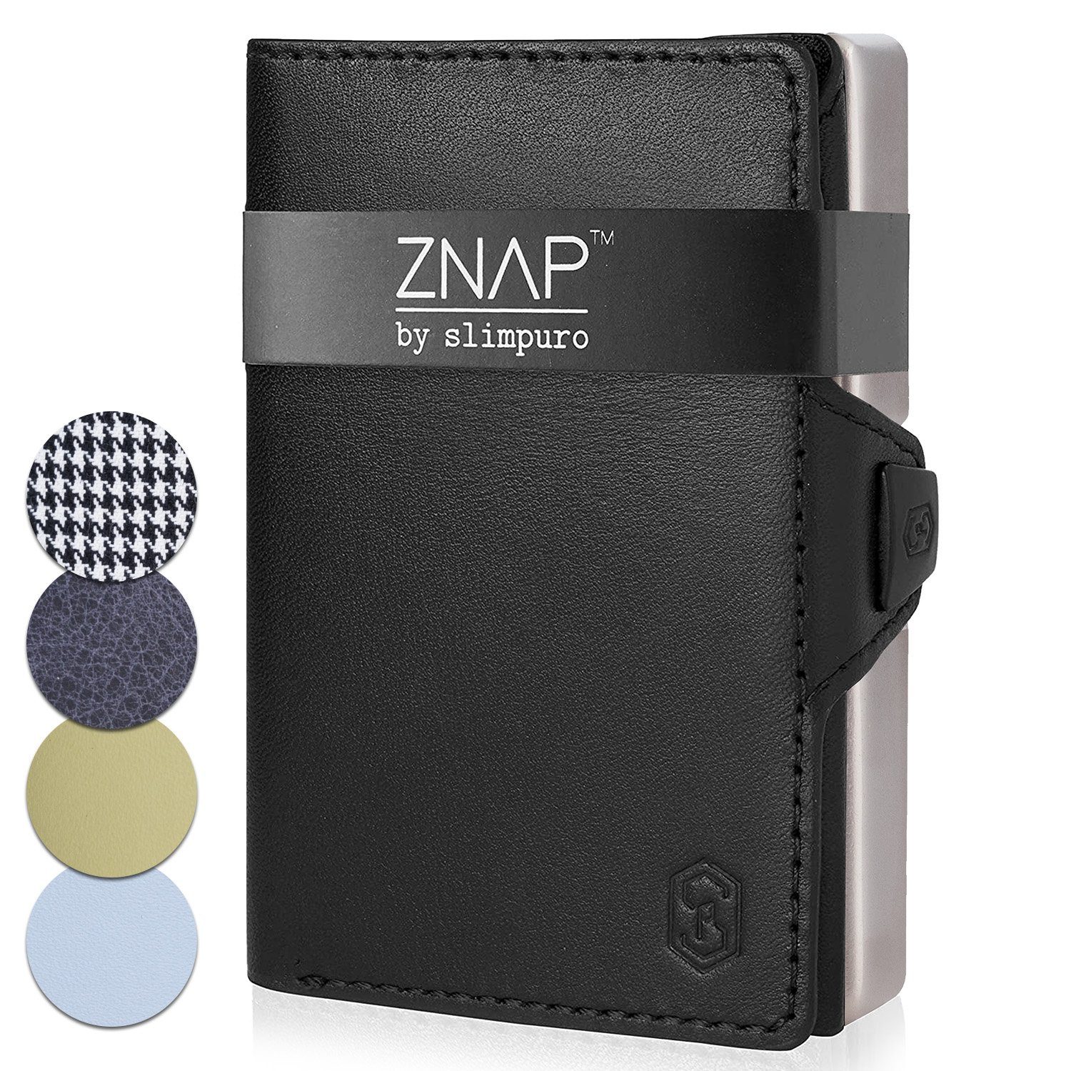 Slimpuro Geldbörse ZNAP Slim Wallet 8 Karten (Set), Portemonnaie RFID-Schutz Bankkarten Geldscheine Münzen Damen Herren