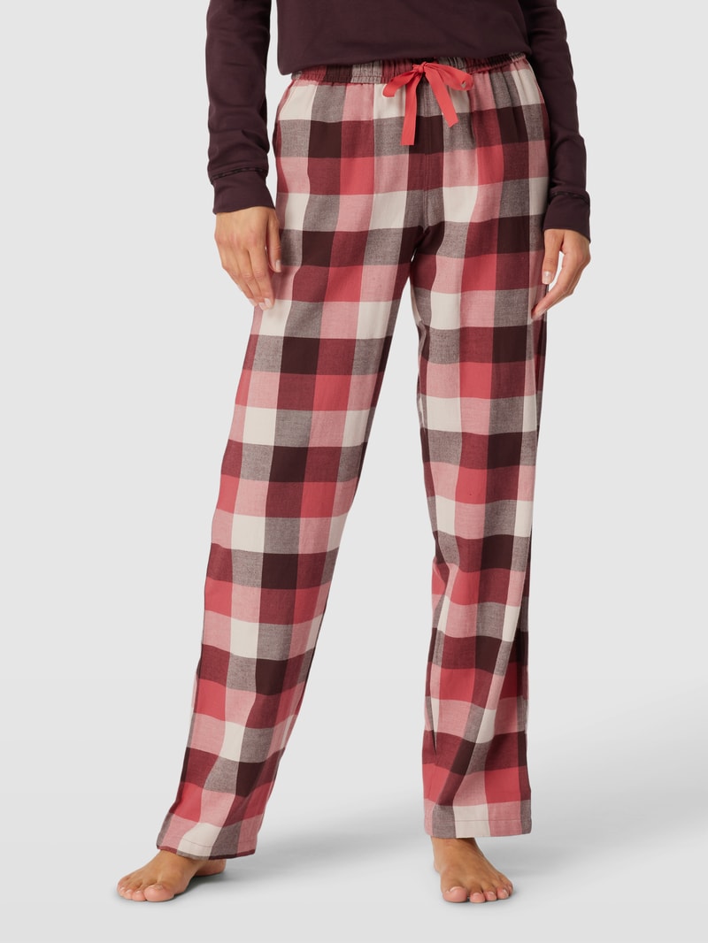 Pyjama-Hose mit Karomuster in bordeaux rot