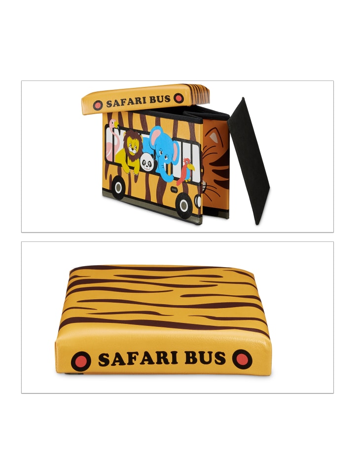 relaxdays Spielzeugkiste Tiger in Braun - (B)48 x (H)32 x (T)32 cm günstig kaufen onesize