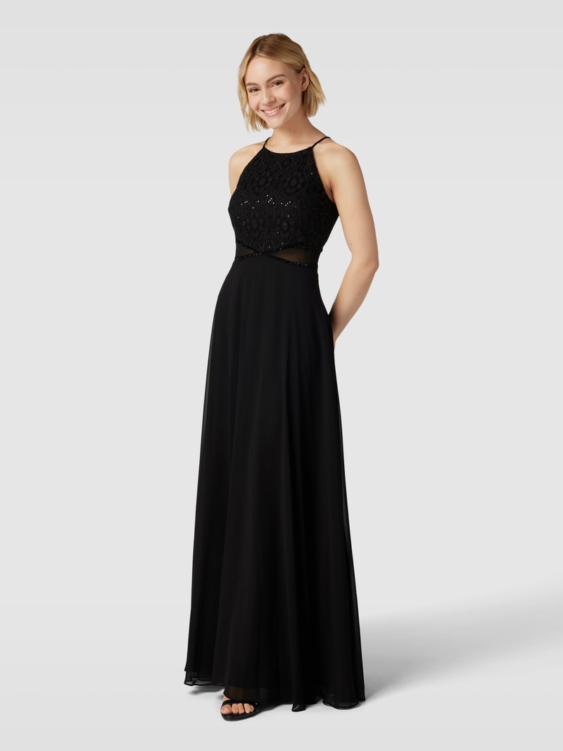 Cocktailkleid mit Neckholder in schwarz