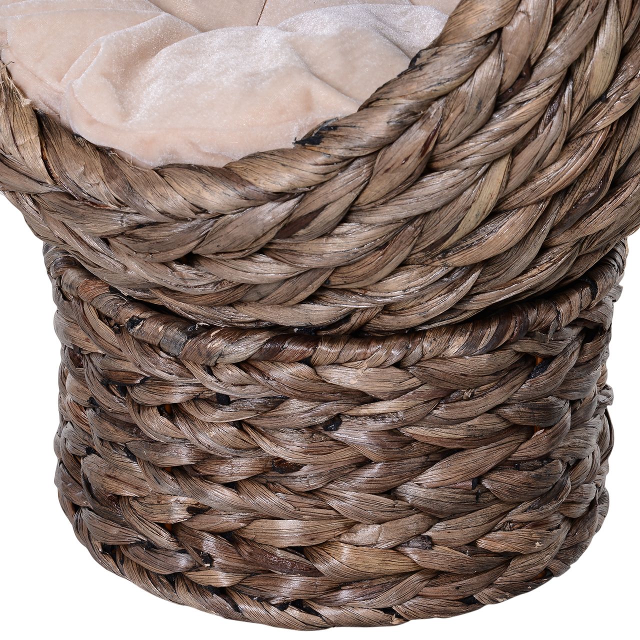 PawHut Rattan Katzenkorb Katzenhöhle Katzenbett mit Kissen Dunkelbraun