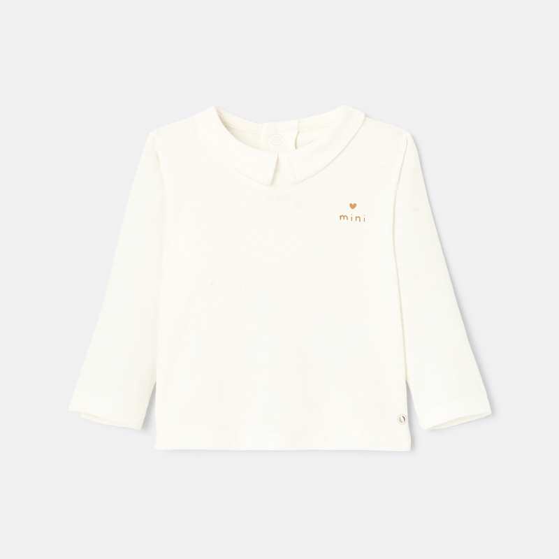 T-shirt en jersey col polo blanc naissance Absorba