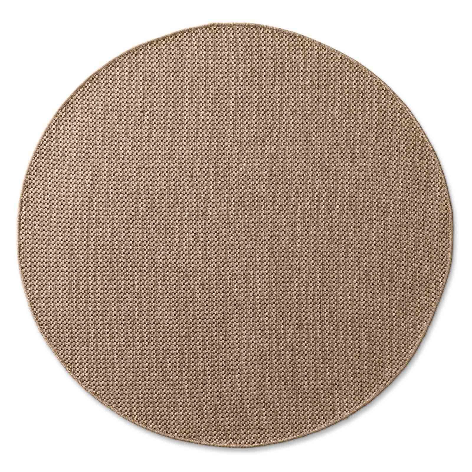 Teppich Regina Teppich aus robustem Flachgewebe für In und Outdoor, TaraCarpet, rechteckig, Höhe: 7 mm, Küche Wohnzimmer Terrasse Garten Balkon uni beige 67x180