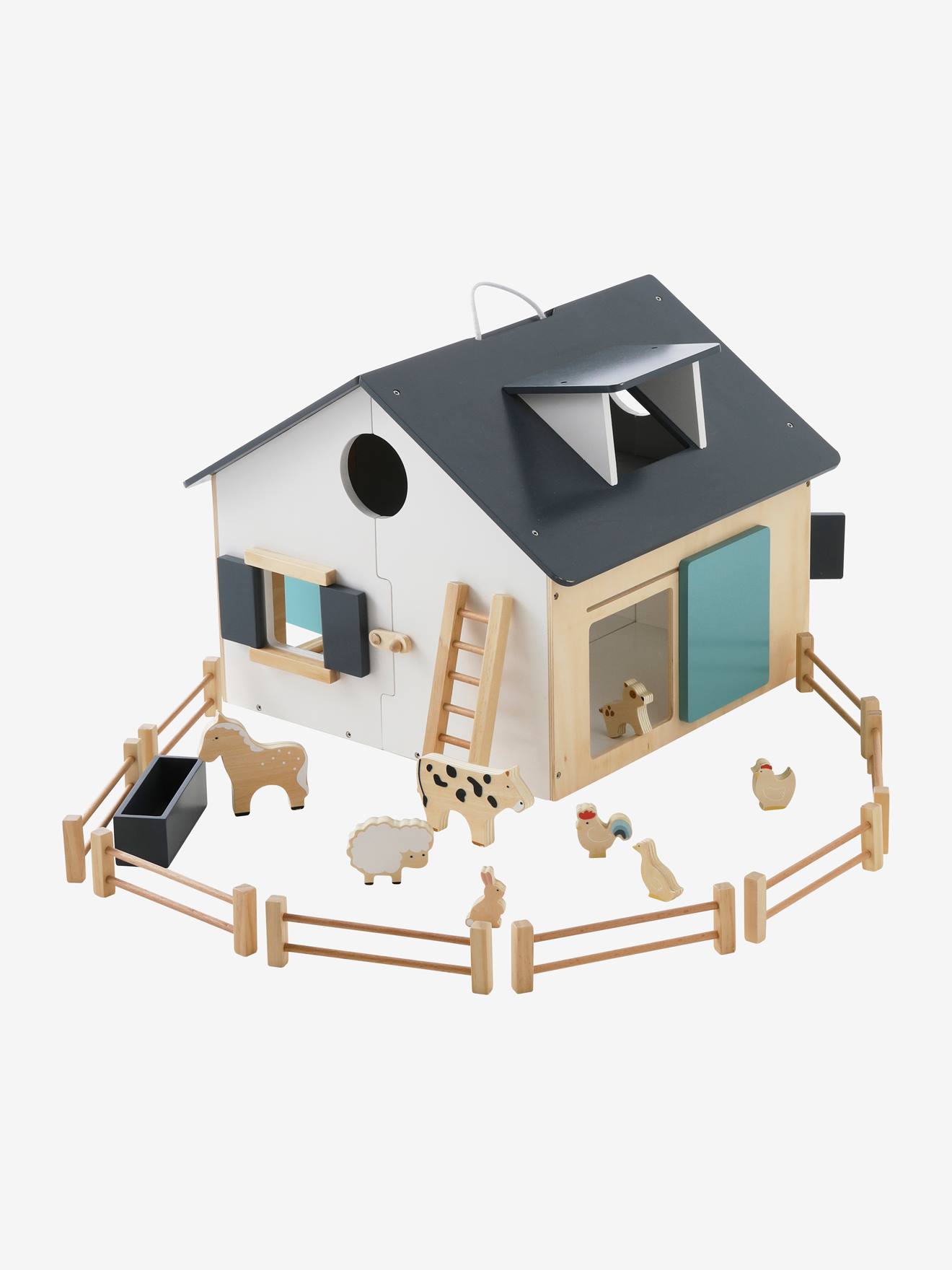 Grande ferme en bois FSC® multicolore