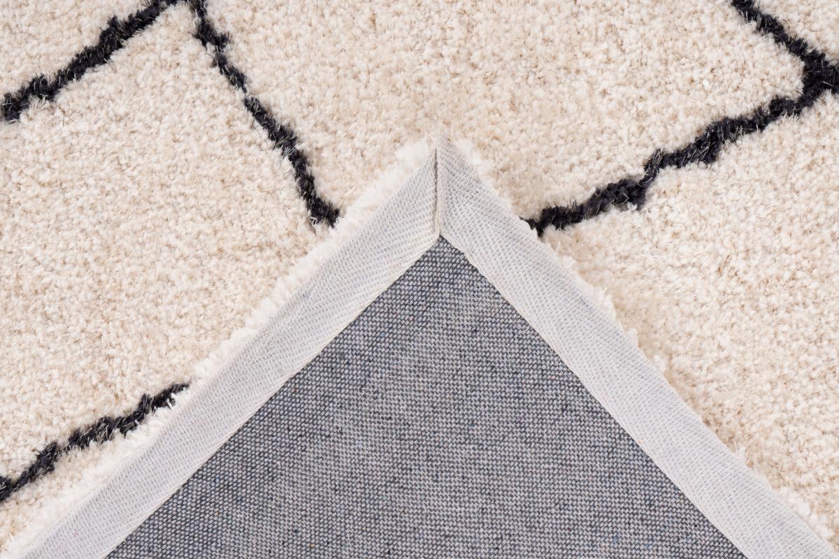 megusta Retro Hochflor Teppich Elfenbein 80cm x 150cm
