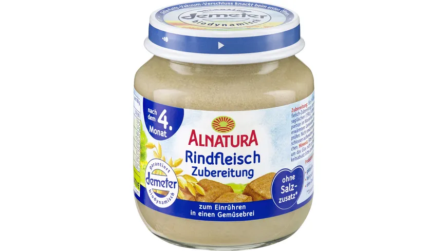 Alnatura Bio Rindfleischzubereitung, Babygläschen (nach 4. Mon.) 125 g