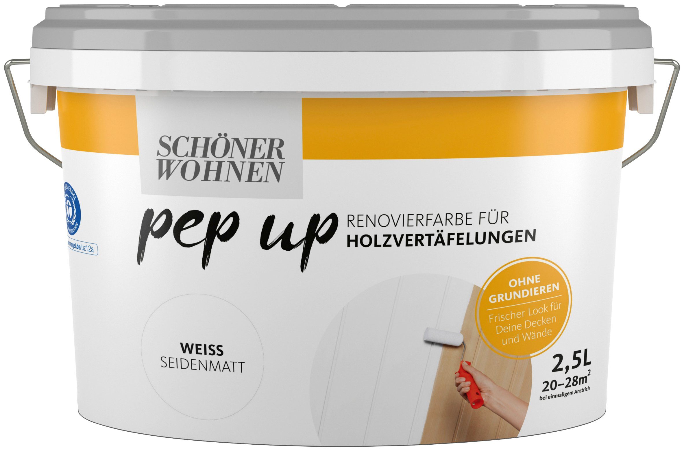SCHÖNER WOHNEN FARBE Lack pep up - weiß, 2,5 Liter, weiß, Renovierfarbe für Holzvertäfelungen