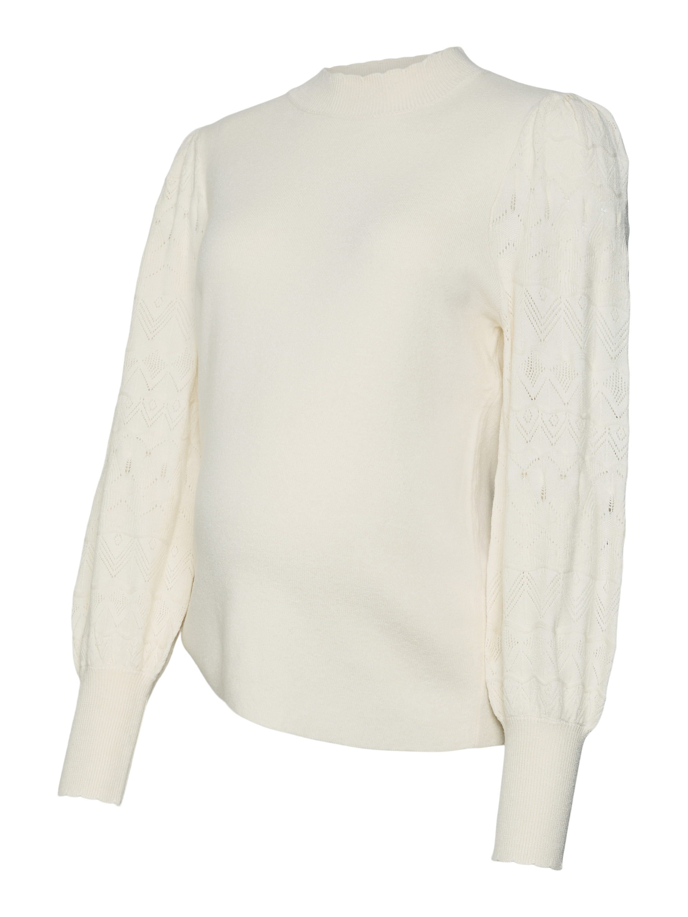 Normal geschnitten Hoch geschlossen Ballonu00E4rmel Pullover