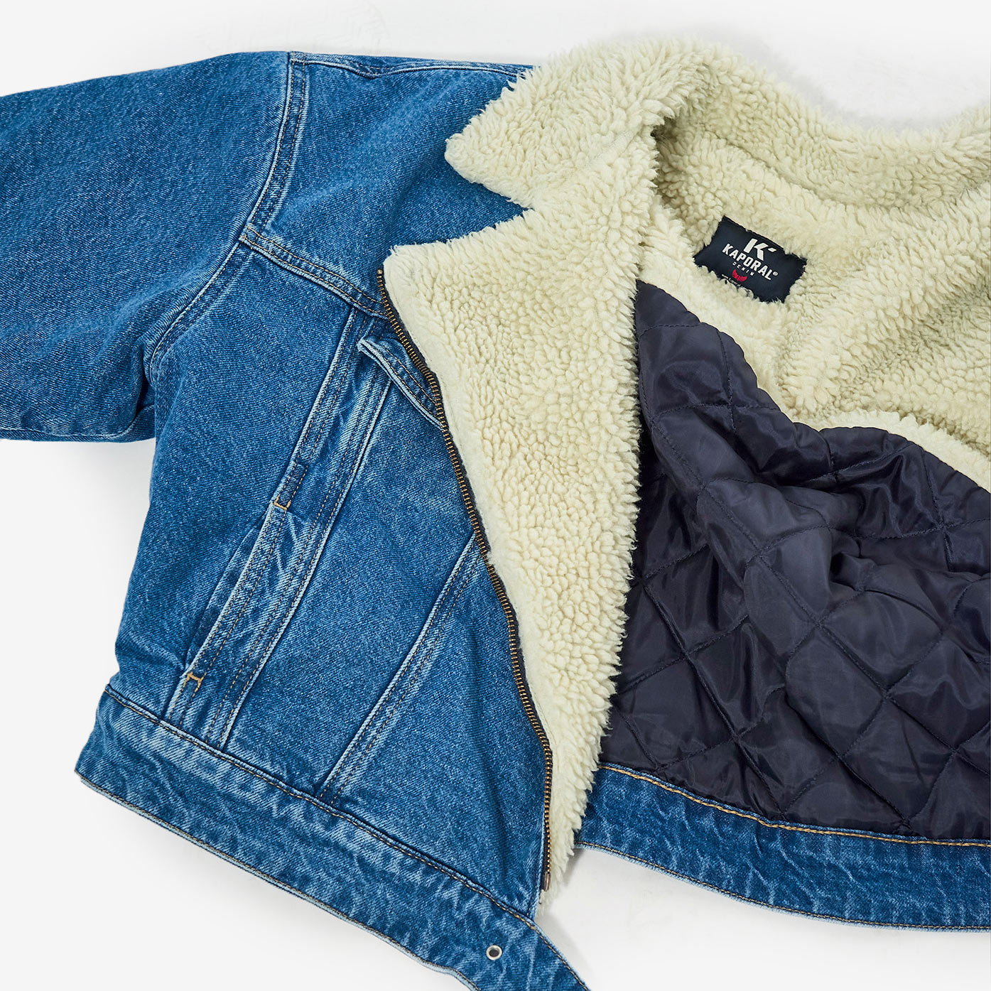 EMA    Veste en jean et sherpa Femme en 100% coton