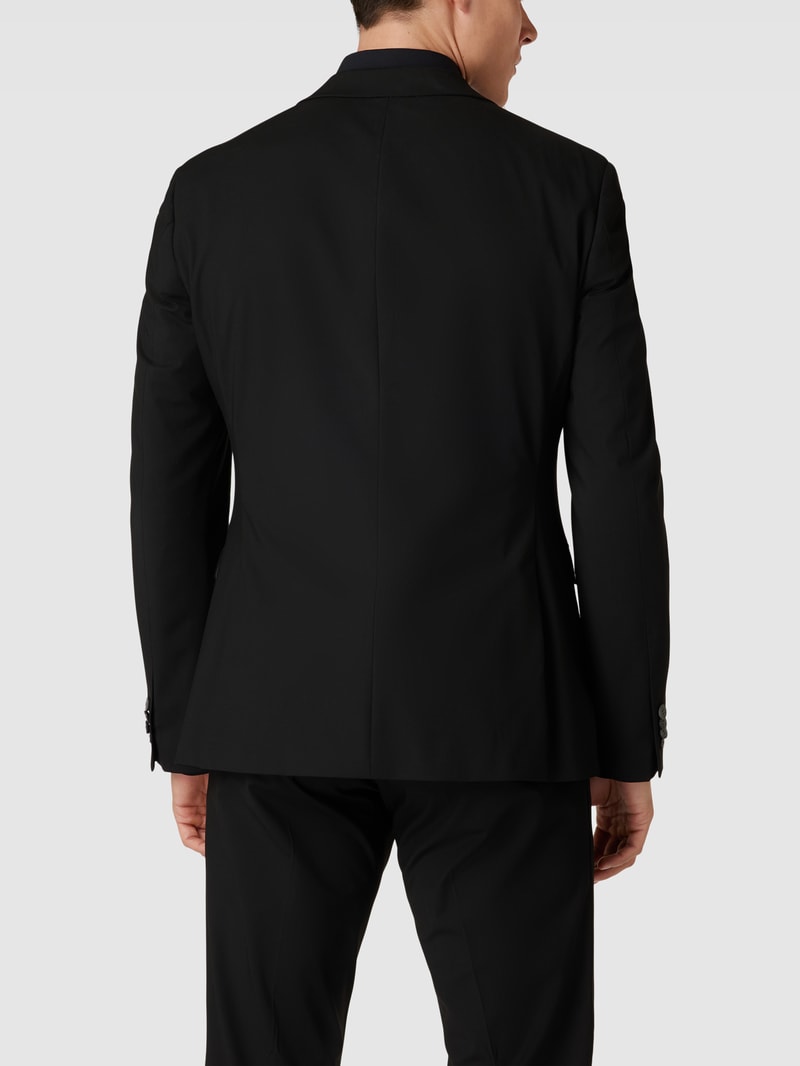 Slim Fit 2-Knopf-Sakko mit Pattentaschen in schwarz
