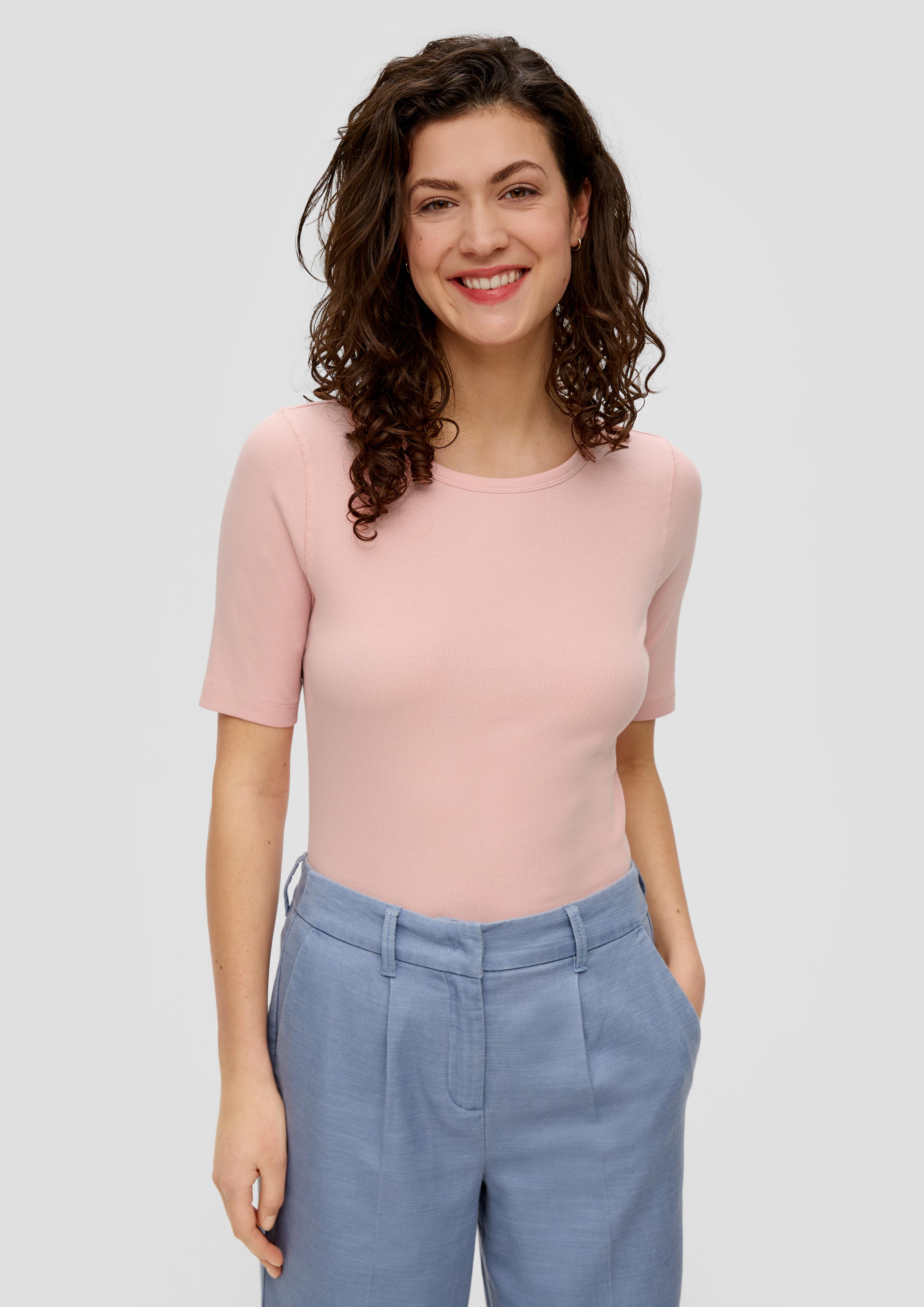 T-Shirt mit Rippstruktur  2144474-4258