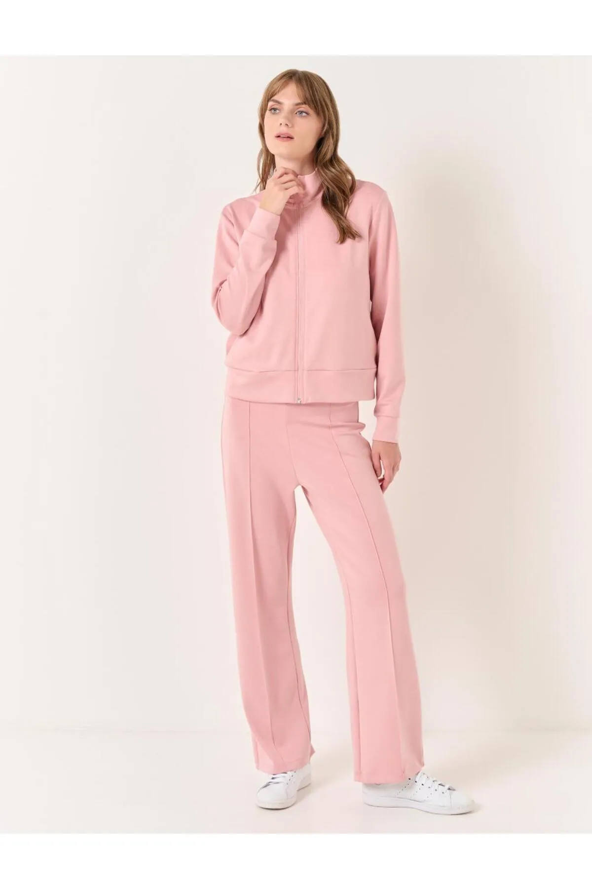 Jimmy Key  Dusty Rose Jogginghose mit hoher Taille und normalem Bein
