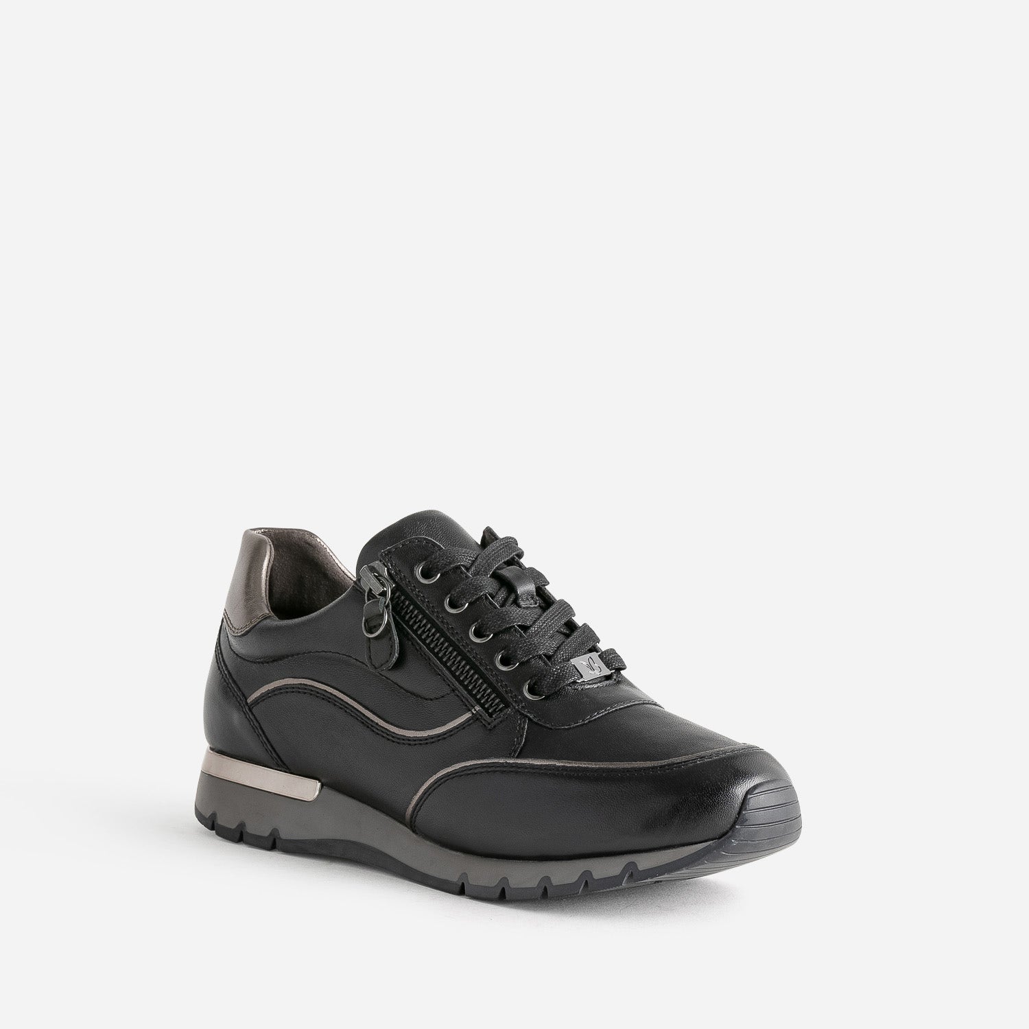 Tennis CAPRICE noire en cuir
