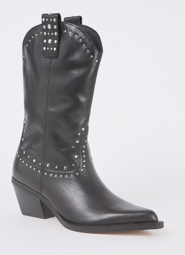 Stivali da cowboy in pelle scamosciata Dune London Podeo con borchie