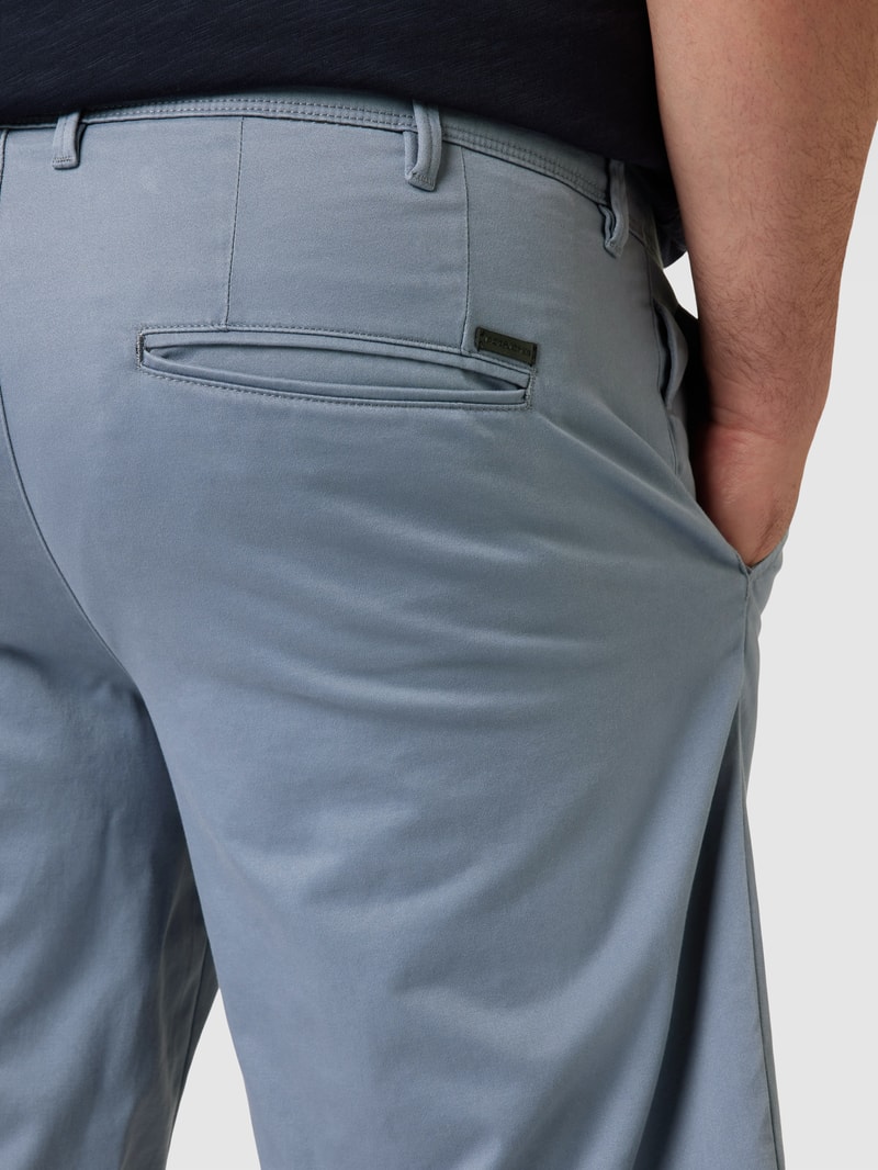 PLUS SIZE Chinoshorts mit fixierten Beinumschlägen Modell 'BOWIE' in blau