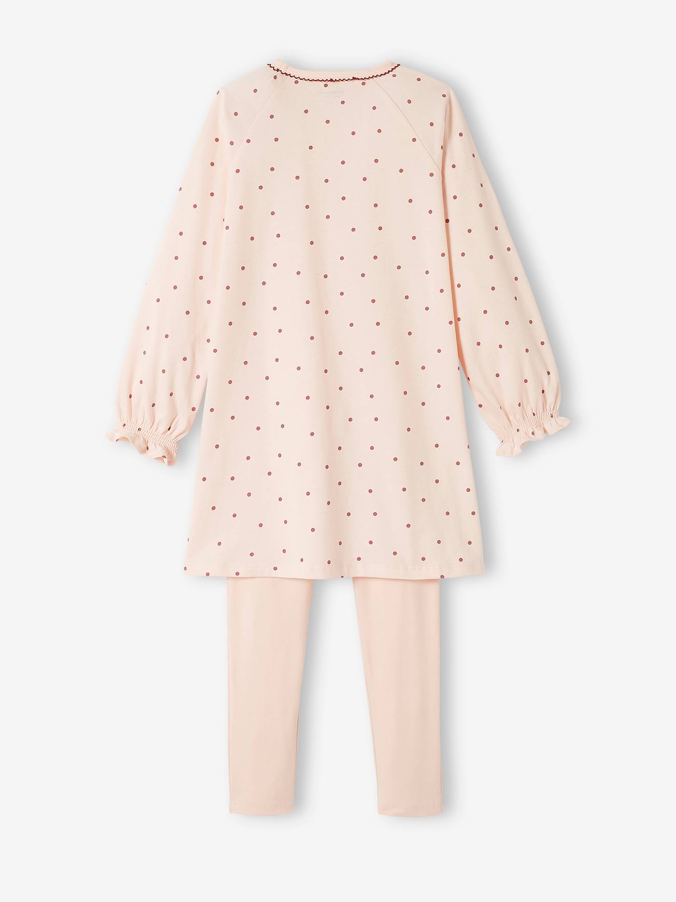 Vertbaudet 2er-Pack Mädchen Nachthemden mit Leggings, Blumen Oeko-Tex - pack rosa/blau