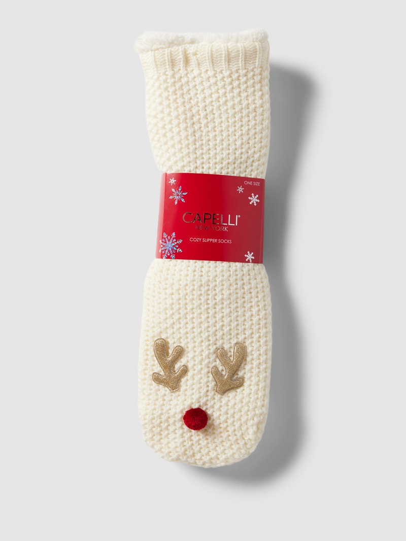 Socken mit rutschfesten Noppen in offwhite