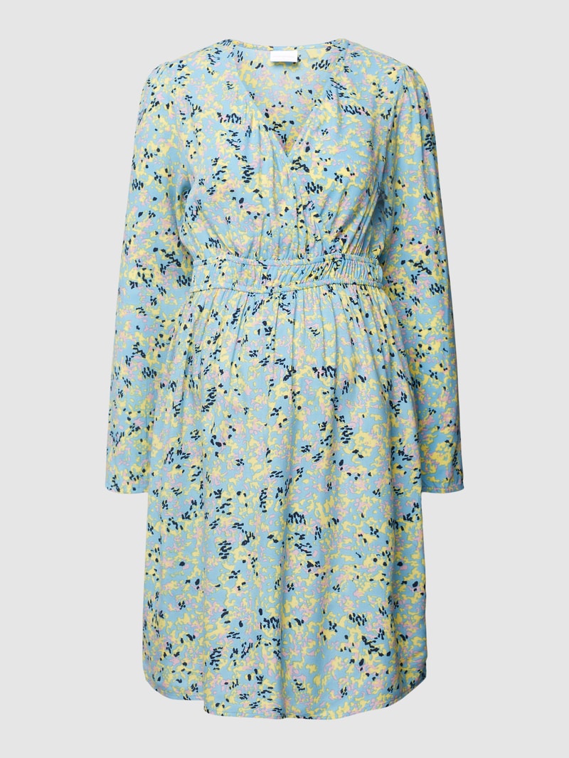 Knielanges Umstands-Kleid im Wickel-Look Modell 'Renee' in hellblau