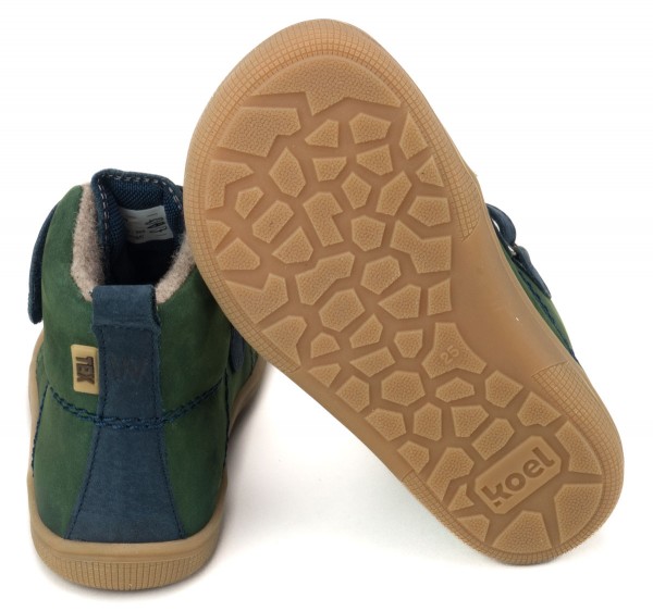 Koel bare+ ~ Karo HighCut Klettschuh Wollfleece + Tex ~ Green
