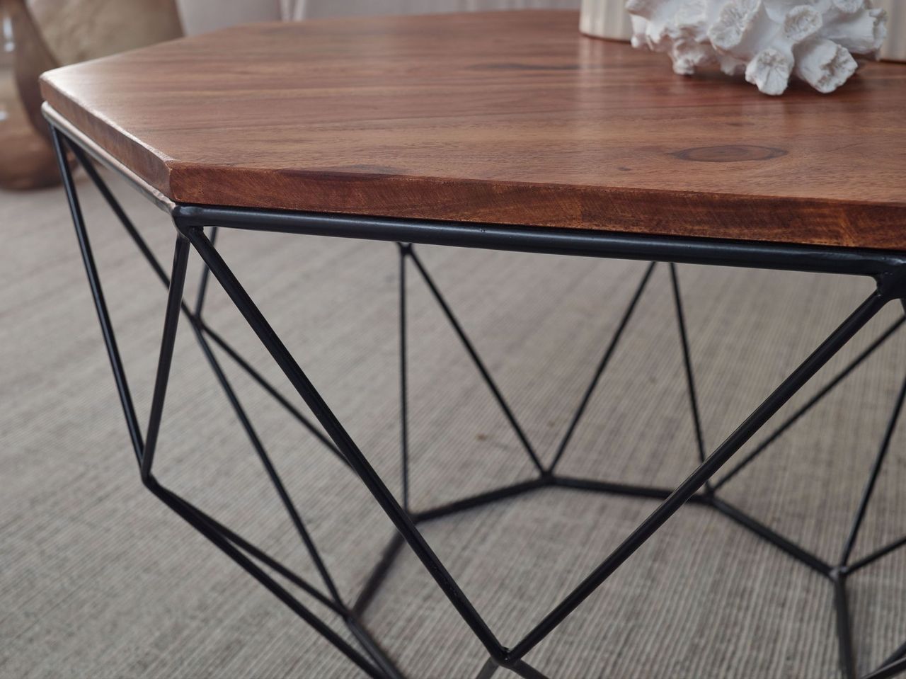 Wohnling Couchtisch 66 x 66 x 40 cm Braun