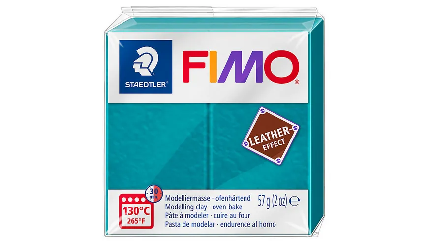 STAEDTLER Modelliermasse Modelliermasse FIMO® leather-effekt Lagune 57 g