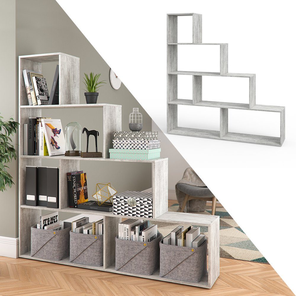 Vicco Raumteilerregal Treppenregal Raumteiler ASYM Beton