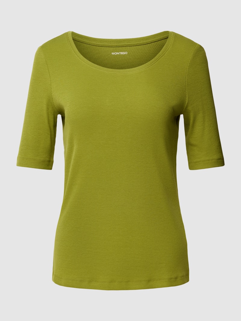 T-Shirt mit Rundhalsausschnitt Modell 'Mila' in khaki
