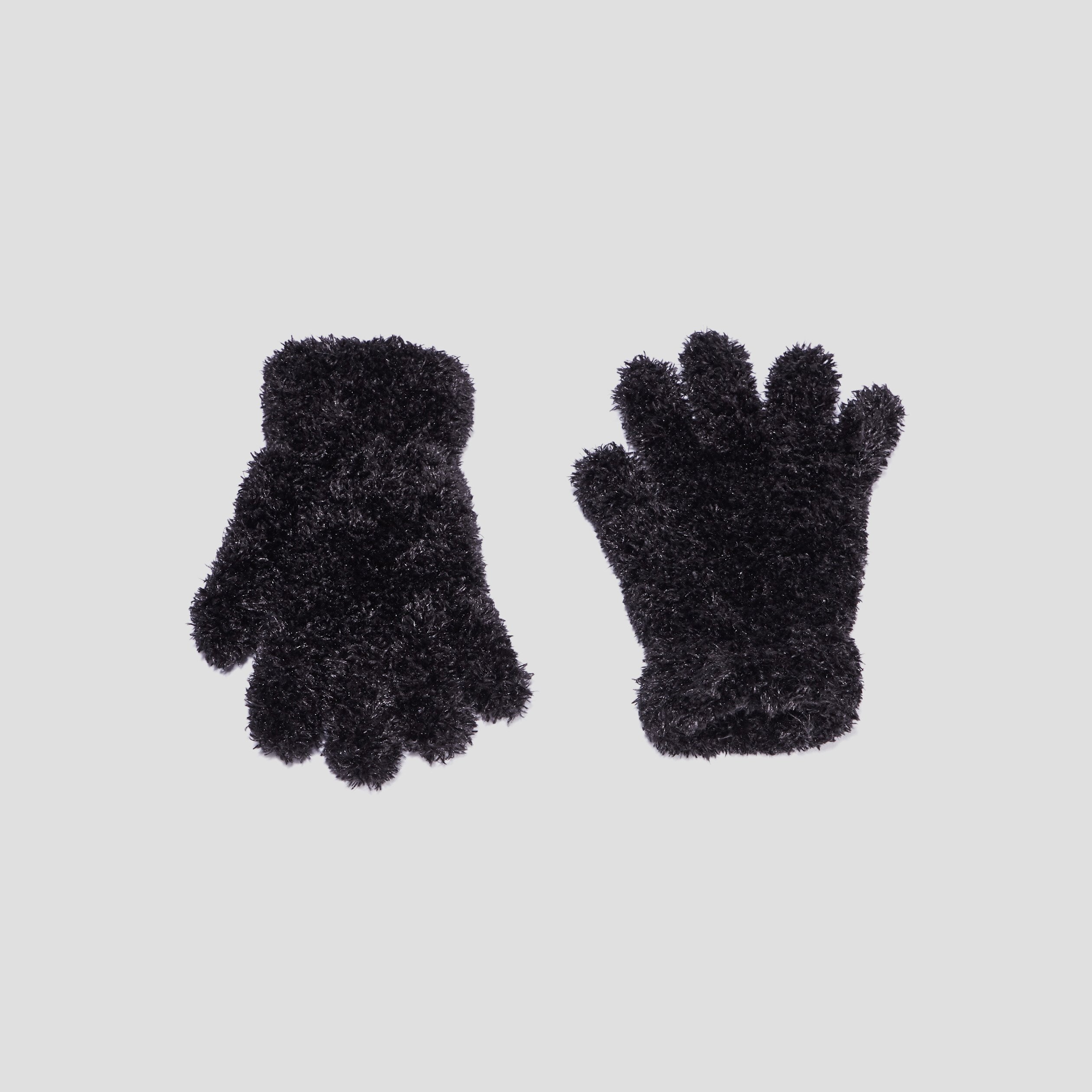 Gants fausse fourrure noir femme | La Halle