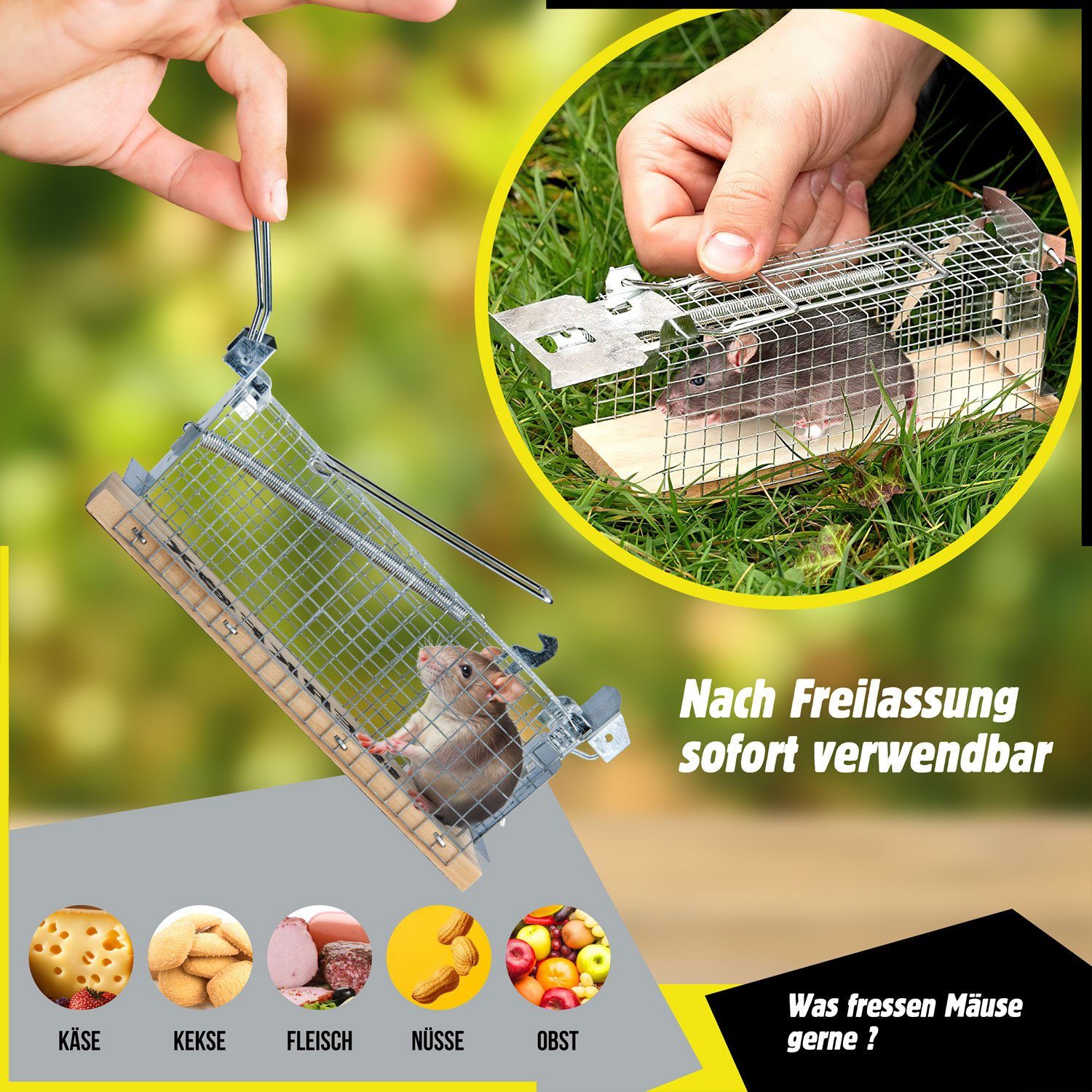Goods+Gadgets Lebendfalle Mäusefalle, Tiefreundliche Falle wiederverwendbar