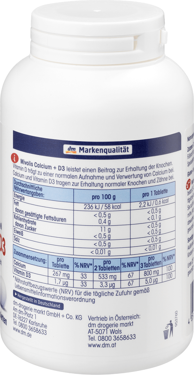 Calcium + D3 Tabletten, 300 St., 300 St