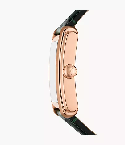 Fossil Uhr Carraway 3-Zeiger-Werk Krokoprägung LiteHide™-Leder grün