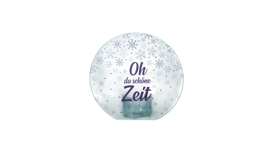 GILDE Glas Teelichthalter Weisheit Schöne Zeit ⌀15cm lila