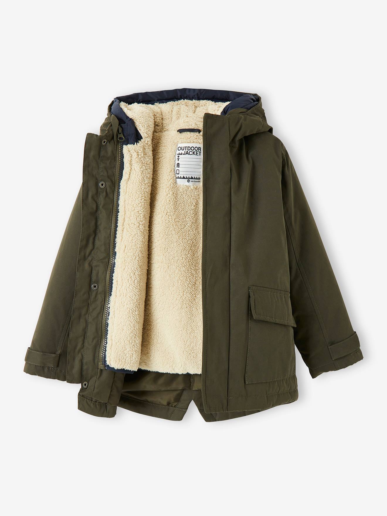 Parka 3 en 1 garçon avec blouson amovible bleu électrique
