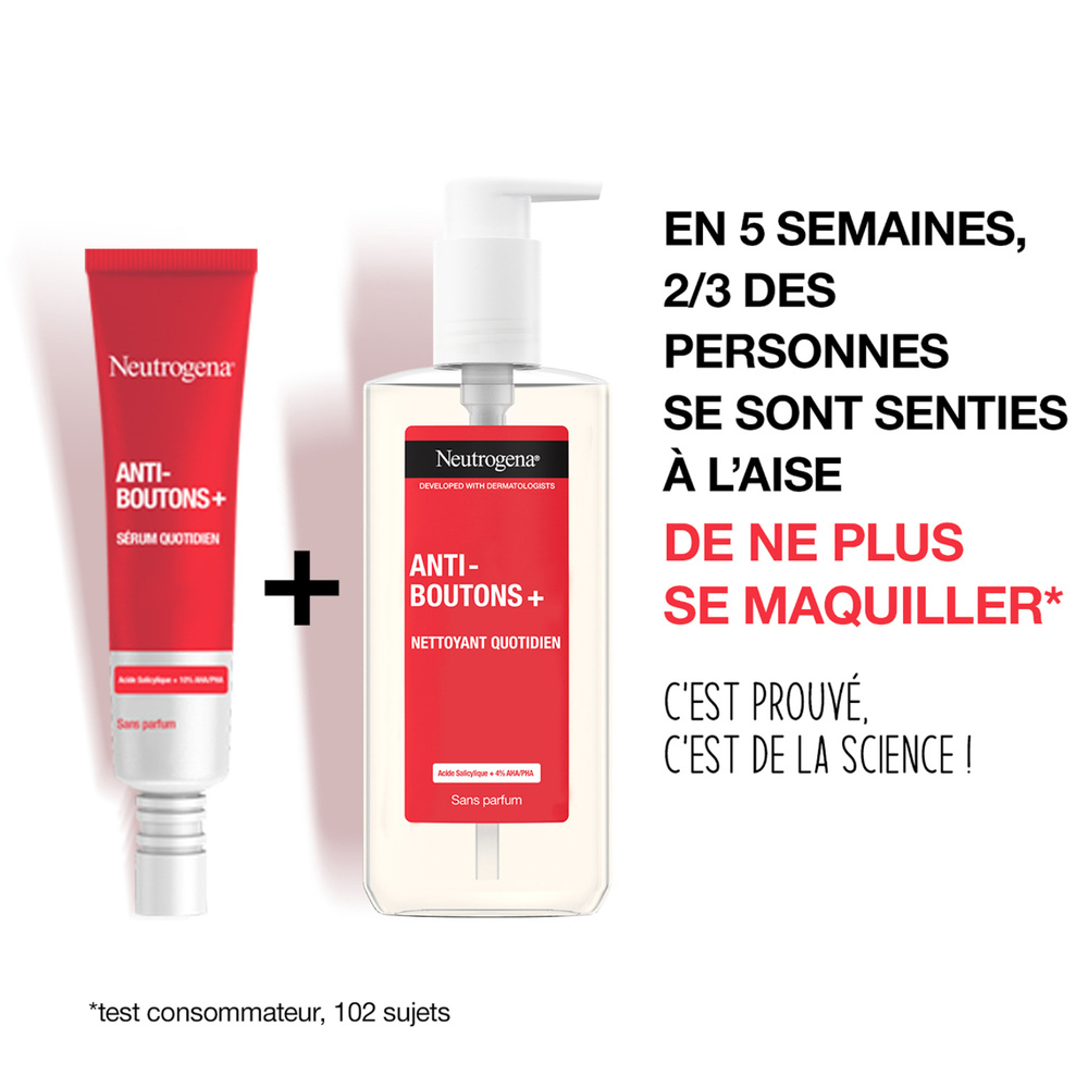 neutrogena Neutrogena Anti-boutons+ Gel Nettoyant Purifiant Visage, Acide glycolique 200 ml Gel Nettoyant