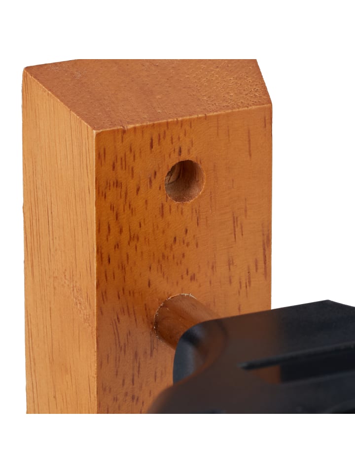 relaxdays Gitarrenhalter in Schwarz/ Natur günstig kaufen onesize