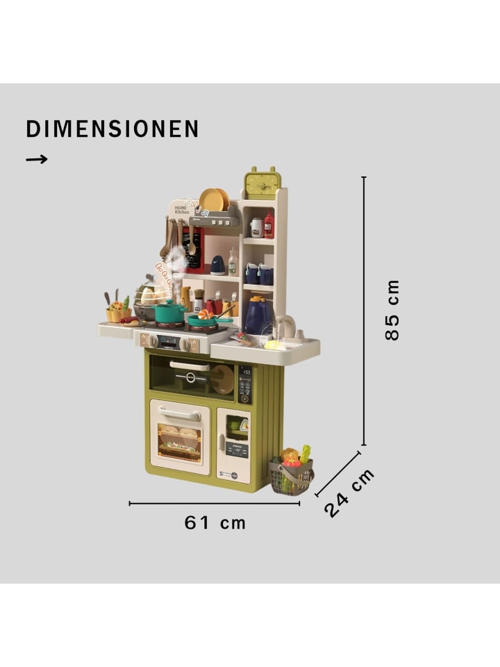 Coemo Kinderküche Jenny Spielküche mit viel Zubehör - ab 3 Jahren in Grün günstig kaufen onesize