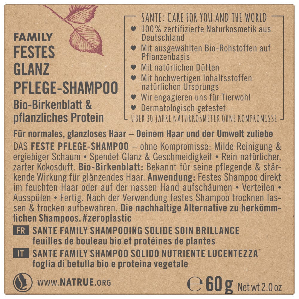 SANTE Festes Glanz Pflege-Shampoo Birkenblatt & Protein 60 g