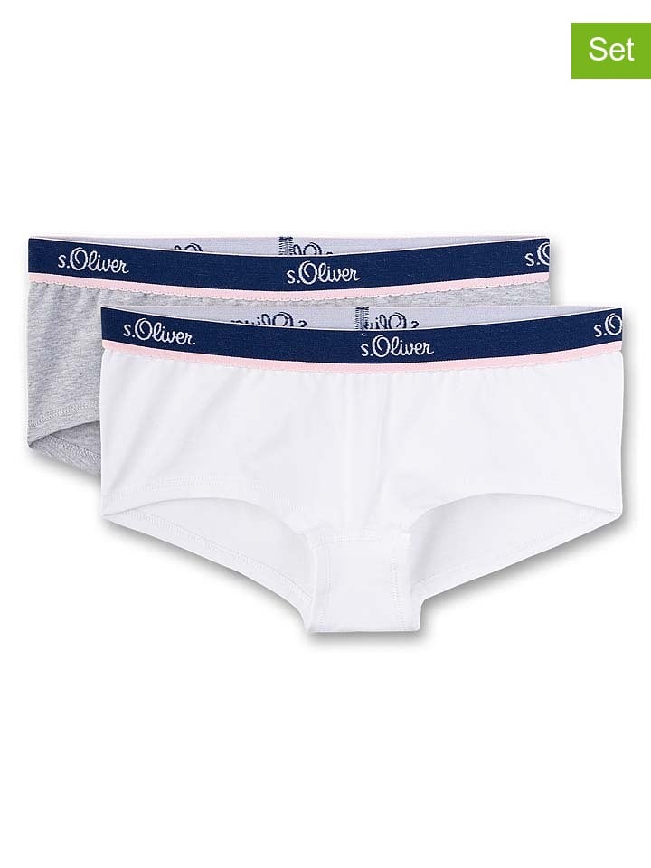 s.Oliver 2er-Set: Pantys in Weiß/ Grau günstig kaufen