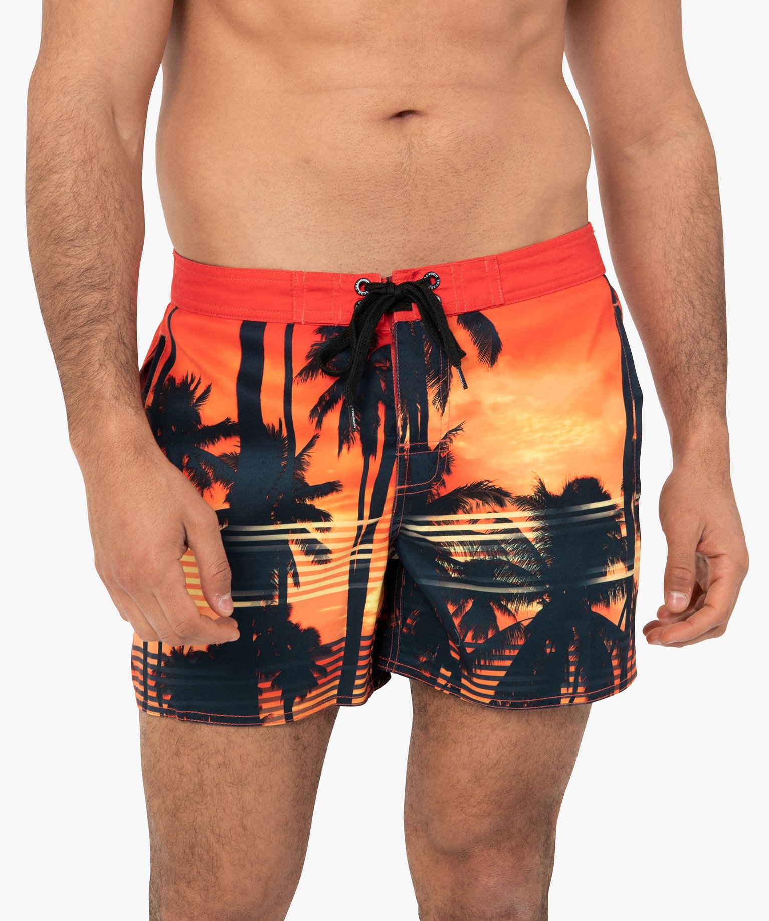 Short de bain homme à motifs palmiers - Freegun jaune | GEMO
