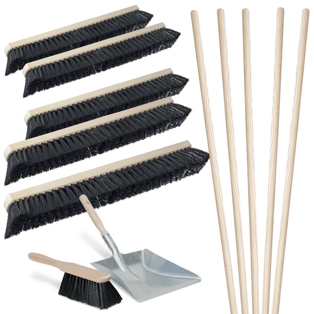 BRB Besen-Spar-Set 10-teilig, 100 cm, schwarz