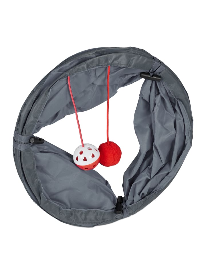 relaxdays Katzentunnel in Grau günstig kaufen onesize