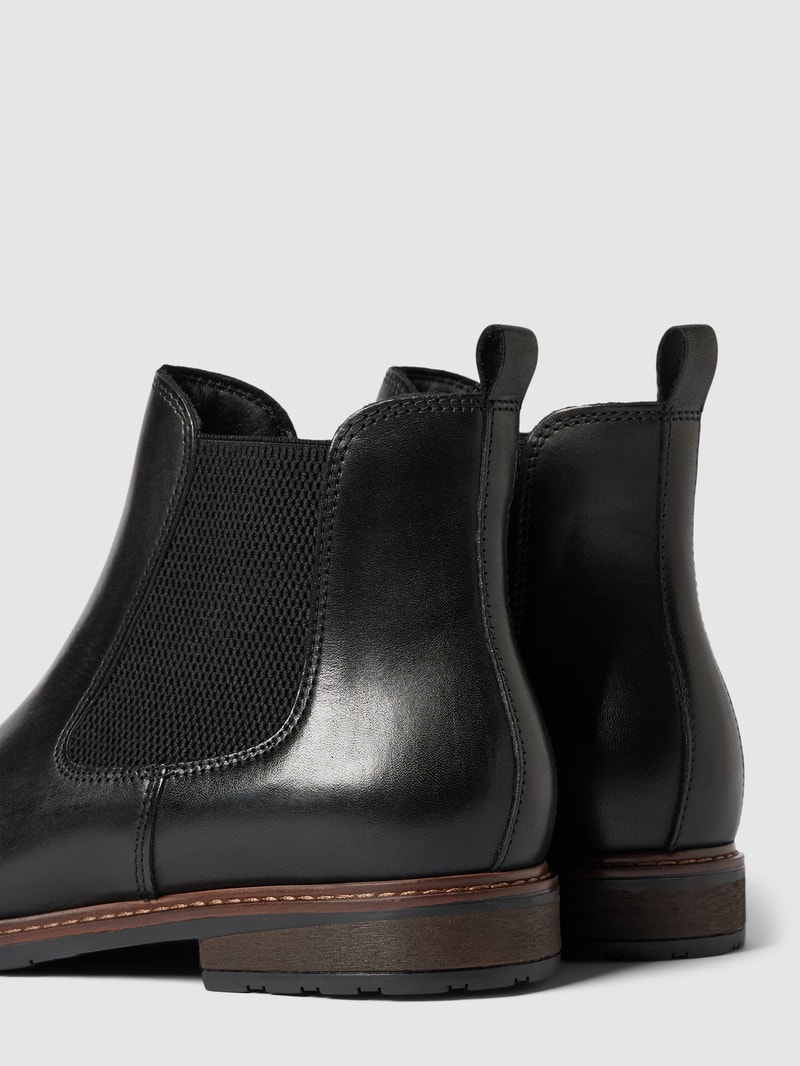 Chelsea Boots mit Kontraststreifen in schwarz