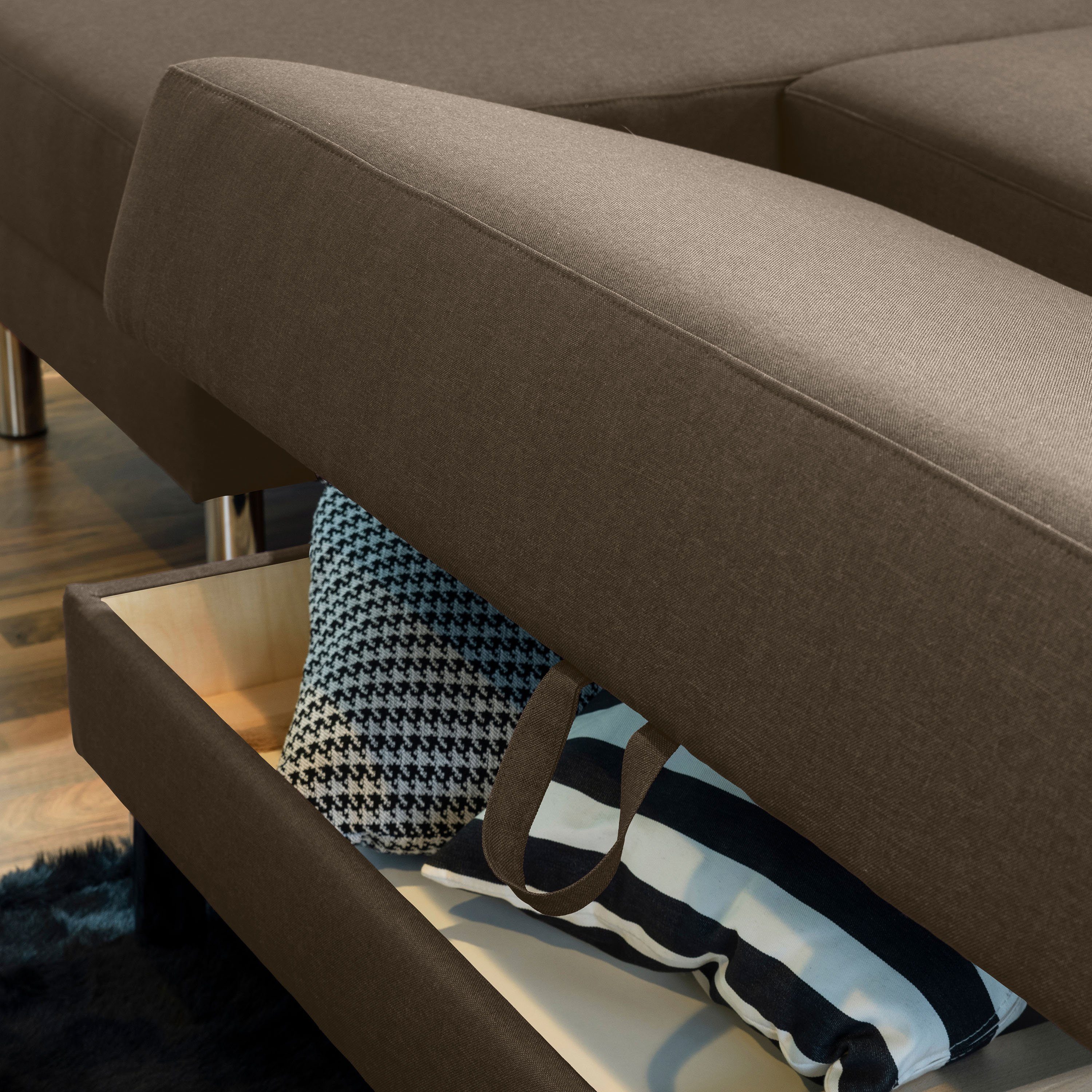 Max Winzer® Loungesofa Just Fashion Funktionssofa Flachgewebe sahara, 1 Stück, Made in Germany